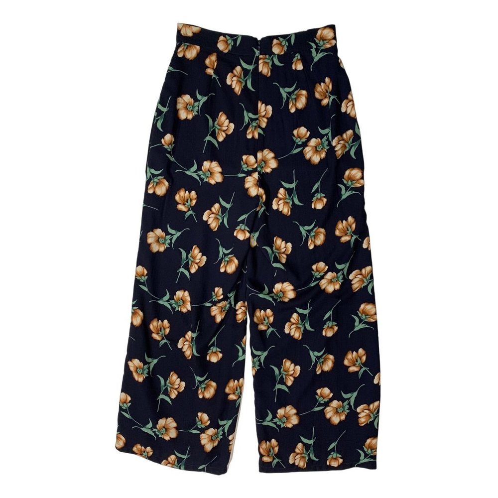 Sugar Lips Women’s Palazzo Pants Size S Wide Ankle Leg High Rise Blue Floral